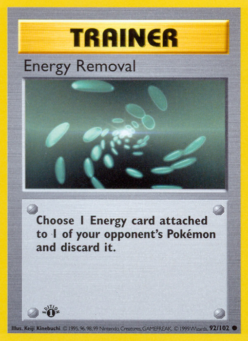 Energy Removal (92/102) (Shadowless) [Base Set 1st Edition] - Just $5.15! Shop now at Retro Gaming of Denver