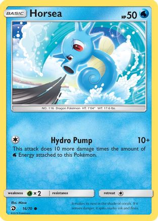 Horsea 016/70 - Dragon Majesty Reverse Holofoil - for just $0.50! 