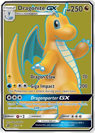 Dragonite GX (Full Art) 067/70 - Dragon Majesty Holofoil - for just $18! 
