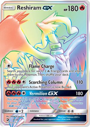 Reshiram GX (Secret) 071/70 - Dragon Majesty Holofoil - for just $30! 