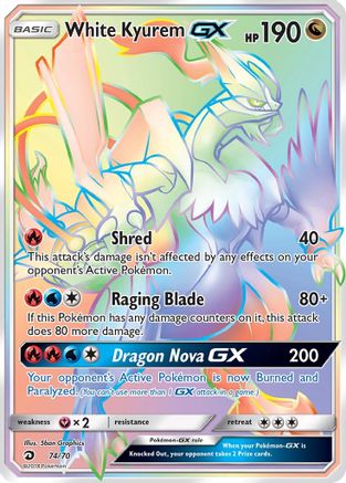 White Kyurem GX (Secret) 074/70 - Dragon Majesty Holofoil - for just $26! 