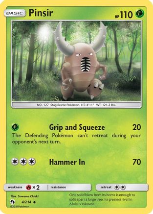Pinsir 004/214 - SM  Lost Thunder Reverse Holofoil - for just $0.23! 