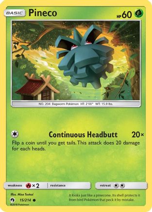 Pineco 015/214 - SM  Lost Thunder - for just $0.05! 