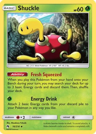 Shuckle 016/214 - SM  Lost Thunder Reverse Holofoil - for just $0.45! 