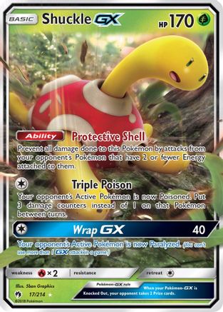 Shuckle GX 017/214 - SM  Lost Thunder Holofoil - for just $1.93! 