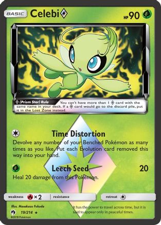 Celebi Prism Star 019/214 - SM  Lost Thunder Holofoil - for just $0.94! 