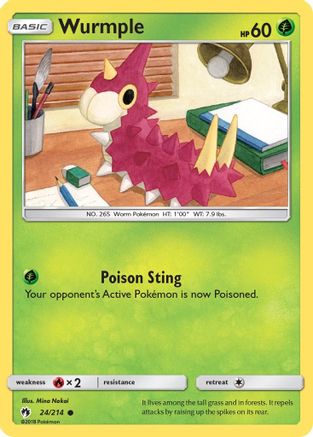 Wurmple 024/214 - SM  Lost Thunder - for just $0.05! 