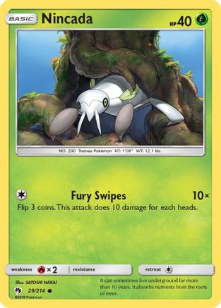 Nincada 029/214 - SM  Lost Thunder Reverse Holofoil - for just $0.18! 