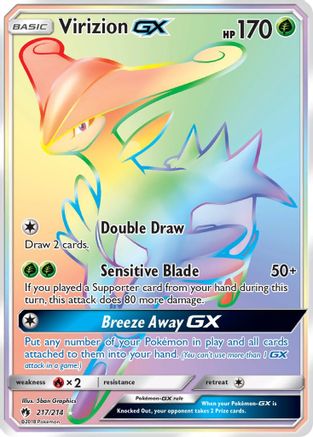 Virizion GX (Secret) 217/214 - SM  Lost Thunder Holofoil - for just $5.11! 