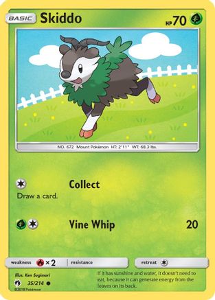 Skiddo 035/214 - SM  Lost Thunder Reverse Holofoil - for just $0.13! 