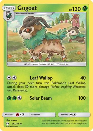 Gogoat 036/214 - SM  Lost Thunder Reverse Holofoil - for just $0.20! 