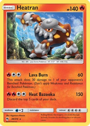 Heatran 048/214 - SM  Lost Thunder Reverse Holofoil - for just $0.10! 