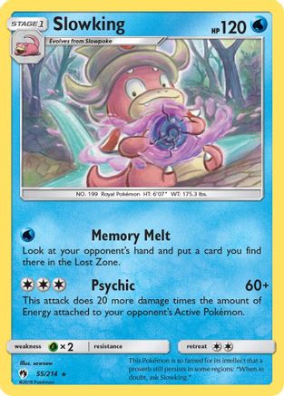 Slowking 055/214 - SM  Lost Thunder Reverse Holofoil - for just $0.49! 