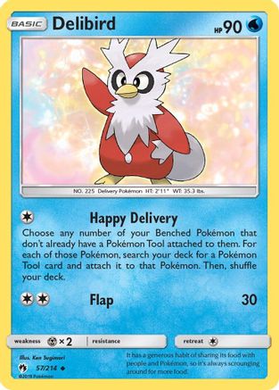 Delibird 057/214 - SM  Lost Thunder Reverse Holofoil - for just $0.33! 