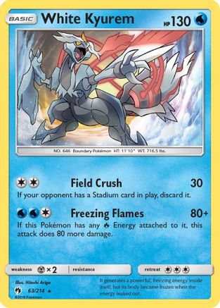 White Kyurem 063/214 - SM  Lost Thunder Holofoil - for just $0.59! 