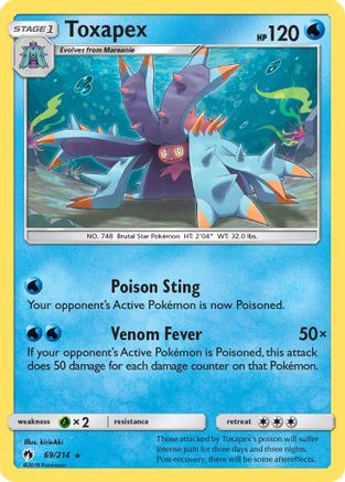 Toxapex 069/214 - SM  Lost Thunder Reverse Holofoil - for just $0.33! 