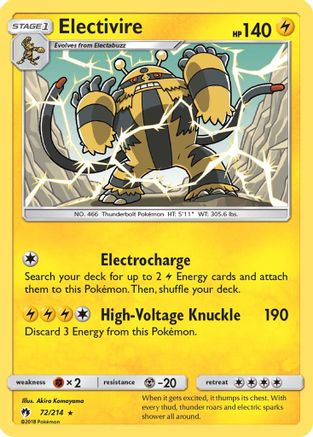 Electivire 072/214 - SM  Lost Thunder - for just $0.20! 