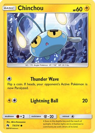 Chinchou 073/214 - SM  Lost Thunder - for just $0.08! 