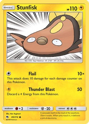 Stunfisk 083/214 - SM  Lost Thunder Reverse Holofoil - for just $0.22! 