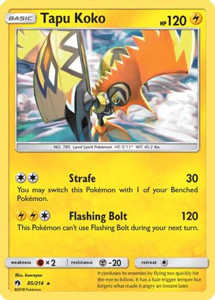 Tapu Koko 085/214 - SM  Lost Thunder Reverse Holofoil - for just $0.48! 