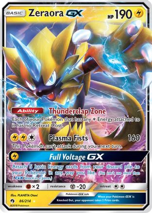 Zeraora GX 086/214 - SM  Lost Thunder Holofoil - for just $3.41! 