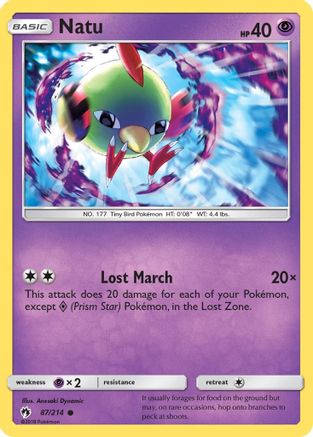 Natu 087/214 - SM  Lost Thunder Reverse Holofoil - for just $0.23! 