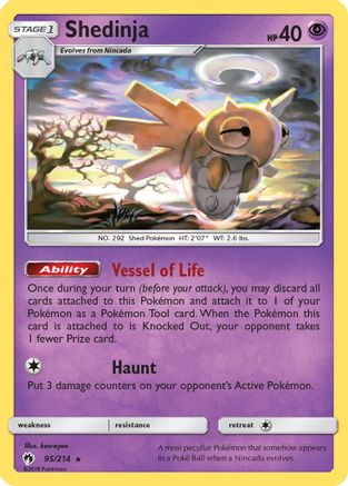 Shedinja 095/214 - SM  Lost Thunder Reverse Holofoil - for just $1.26! 
