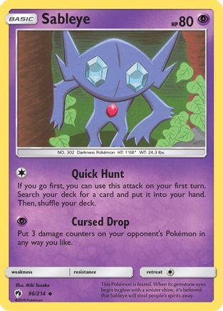 Sableye 096/214 - SM  Lost Thunder - for just $0.13! 