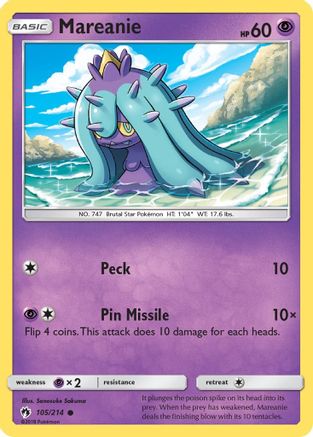 Mareanie 105/214 - SM  Lost Thunder - for just $0.08! 