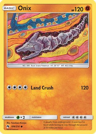 Onix 109/214 - SM  Lost Thunder Reverse Holofoil - for just $0.42! 
