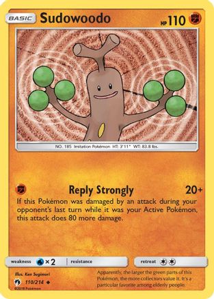 Sudowoodo 110/214 - SM  Lost Thunder Reverse Holofoil - for just $0.23! 