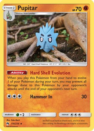 Pupitar 116/214 - SM  Lost Thunder Reverse Holofoil - for just $0.50! 