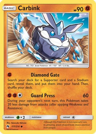 Carbink 117/214 - SM  Lost Thunder Reverse Holofoil - for just $0.18! 
