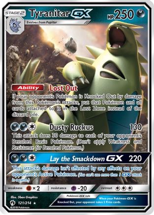 Tyranitar GX 121/214 - SM  Lost Thunder Holofoil - for just $3.19! 