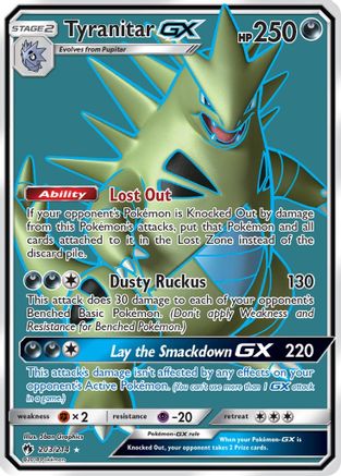 Tyranitar GX (Full Art) 203/214 - SM  Lost Thunder Holofoil - for just $12.92! 