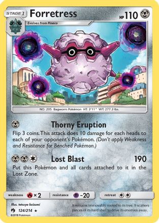 Forretress 124/214 - SM  Lost Thunder - for just $0.16! 