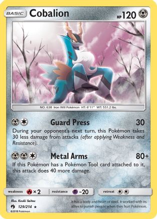 Cobalion 129/214 - SM  Lost Thunder Reverse Holofoil - for just $0.33! 