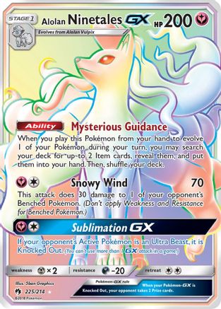Alolan Ninetales GX (Secret) 225/214 - SM  Lost Thunder Holofoil - for just $32.18! 
