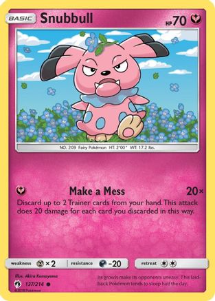 Snubbull 137/214 - SM  Lost Thunder Reverse Holofoil - for just $0.27! 