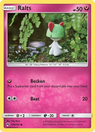 Ralts 139/214 - SM  Lost Thunder Reverse Holofoil - for just $2.59! 