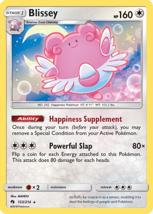 Blissey 153/214 - SM  Lost Thunder Reverse Holofoil - for just $0.73! 