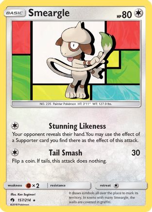 Smeargle 157/214 - SM  Lost Thunder - for just $0.98! 