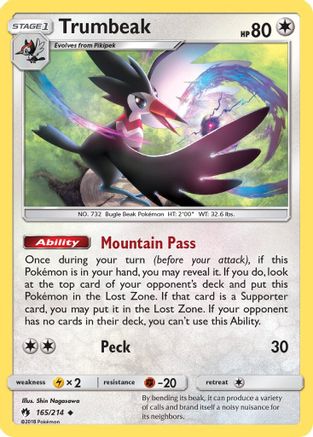 Trumbeak 165/214 - SM  Lost Thunder Reverse Holofoil - for just $0.70! 