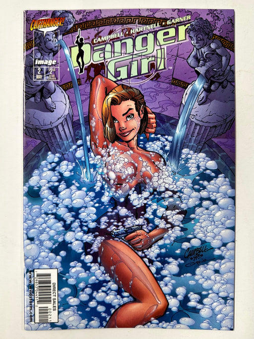 Danger Girl #2 J Scott Campbell Bubble Bath 1998 Image Cliffhanger Comics Cover - for just $15! 