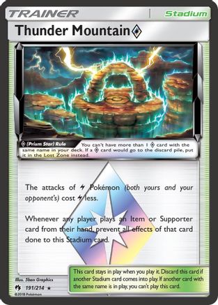 Thunder Mountain Prism Star 191/214 - SM  Lost Thunder Holofoil - for just $0.85! 