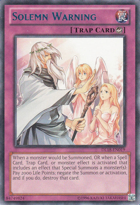 Solemn Warning (Blue) [DL18-EN019] Rare - for just $2.05! 
