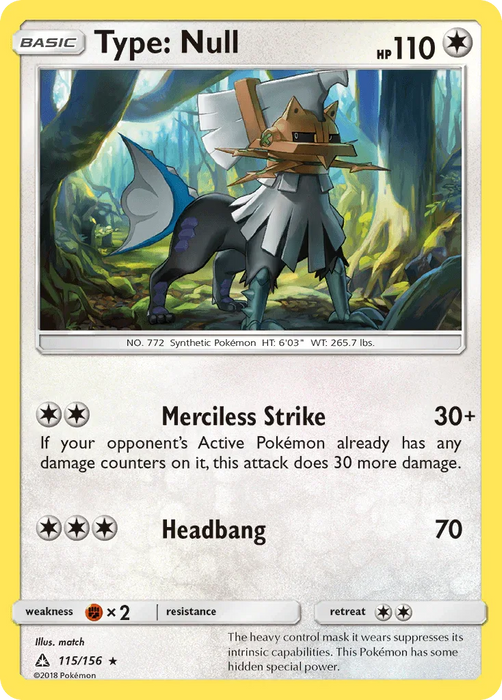 Type: Null (115/156) [Sun & Moon: Ultra Prism] - for just $0.15! 