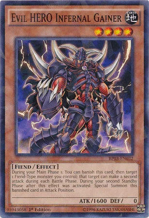 Evil HERO Infernal Gainer [BP03-EN032] Shatterfoil Rare - for just $0.60! 