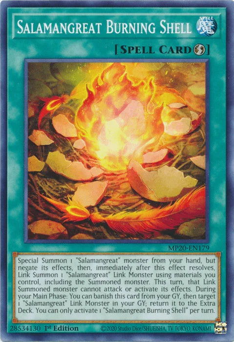 Salamangreat Burning Shell [MP20-EN179] Common - for just $0.10! 
