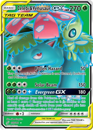 Celebi & Venusaur GX (Full Art) 159/181 - SM  Team Up Holofoil - for just $29! 